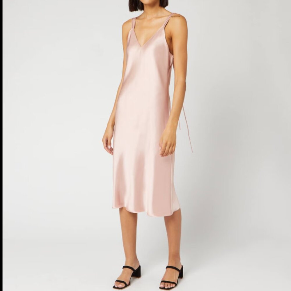 New- Helmut Lang Womens Double Strap Satin Slip Dress  Sz